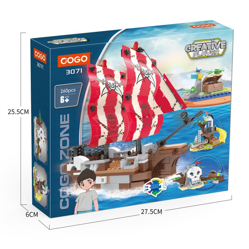 COGO 260PCS Creative 1 To 3 Pirate Building Block Toys