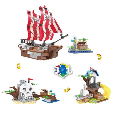 COGO 260PCS Creative 1 To 3 Pirate Building Block Toys
