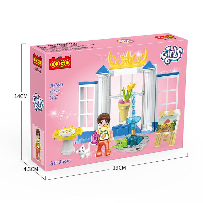 COGO 824PCS 八款女孩套装小场景积木玩具