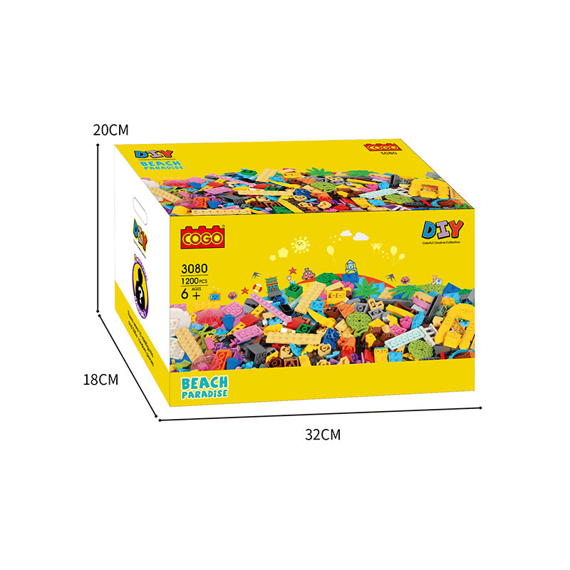 COGO 1200PCS Freely Build DIY Beach Park Building Block Toys