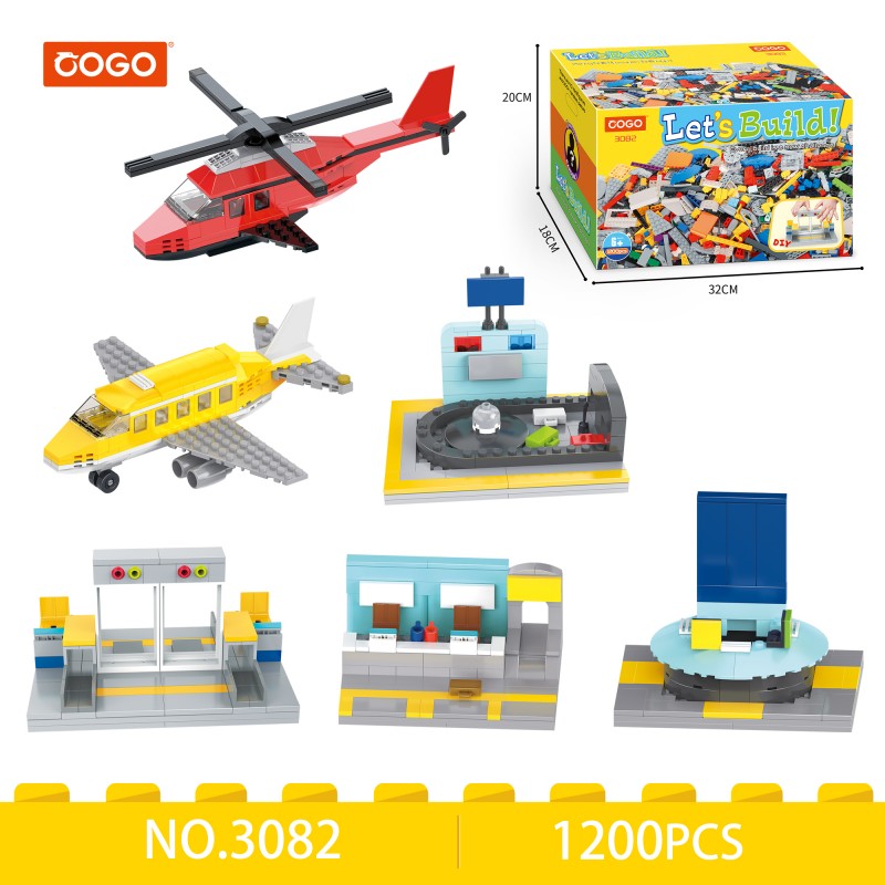 COGO 1200PCS Freely Build DIY Flight Building Block Toys
