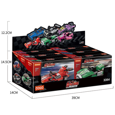 COGO Six Mini Pull-Back Racing Building Block Toys