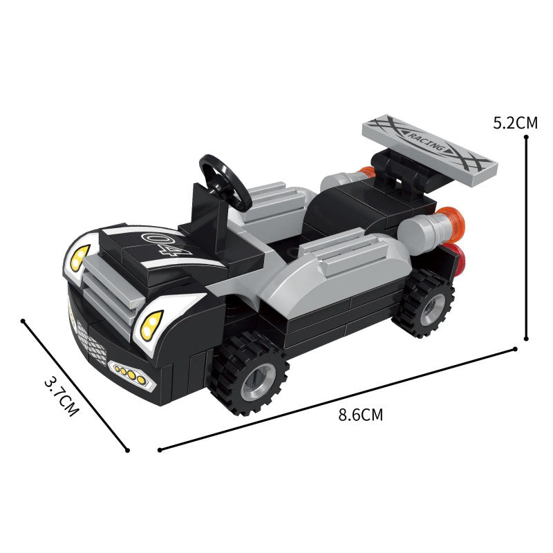 COGO Six Mini Pull-Back Racing Building Block Toys