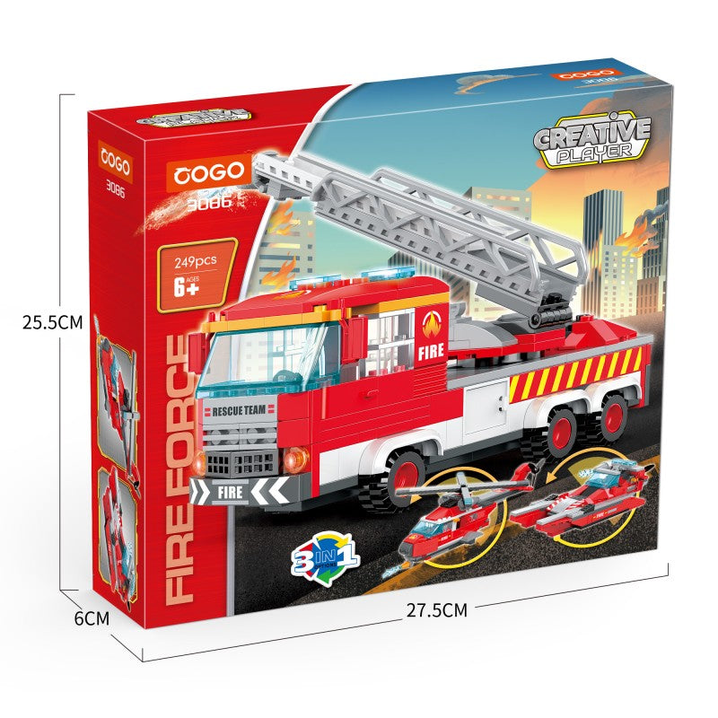 COGO 249PCS Creative And Changeable Fire Building Block Toys