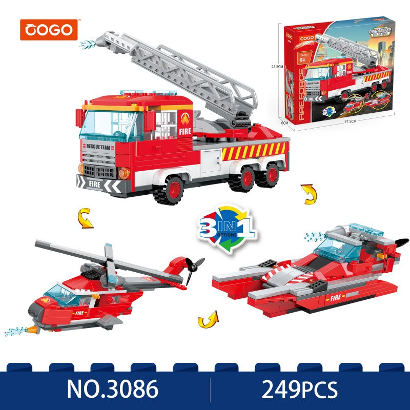 COGO 249PCS Creative And Changeable Fire Building Block Toys