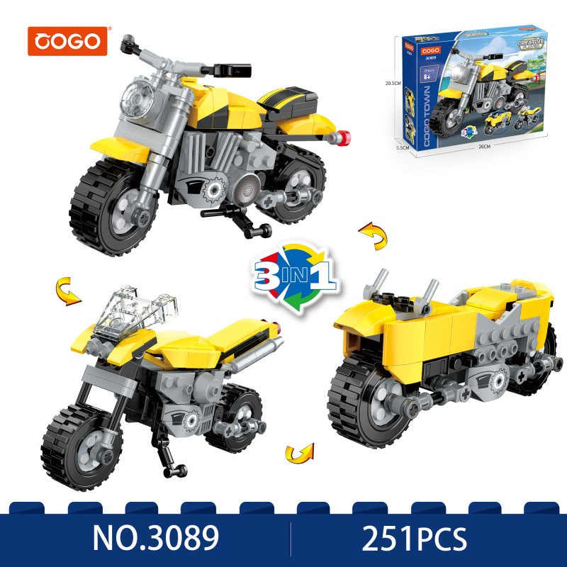 COGO 251PCS Creative And Changeable Motorcycle Building Block Toys