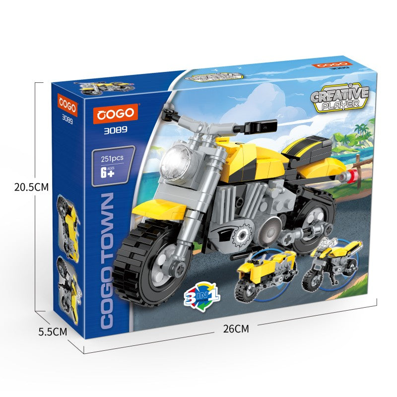COGO 251PCS Creative And Changeable Motorcycle Building Block Toys