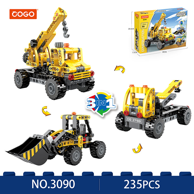 COGO 235PCS Creative And Changeable Engineering Vehicle Building Block Toys