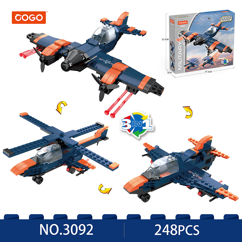 COGO 248PCS创意多变飞机积木玩具