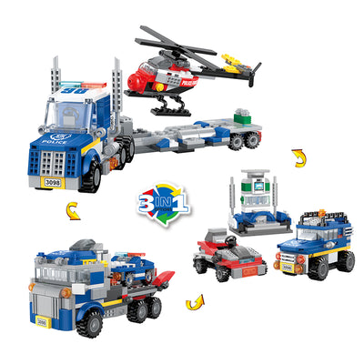 COGO 249PCS Creative And Changeable Police Car Building Block Toys