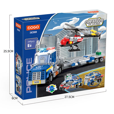 COGO 249PCS Creative And Changeable Police Car Building Block Toys