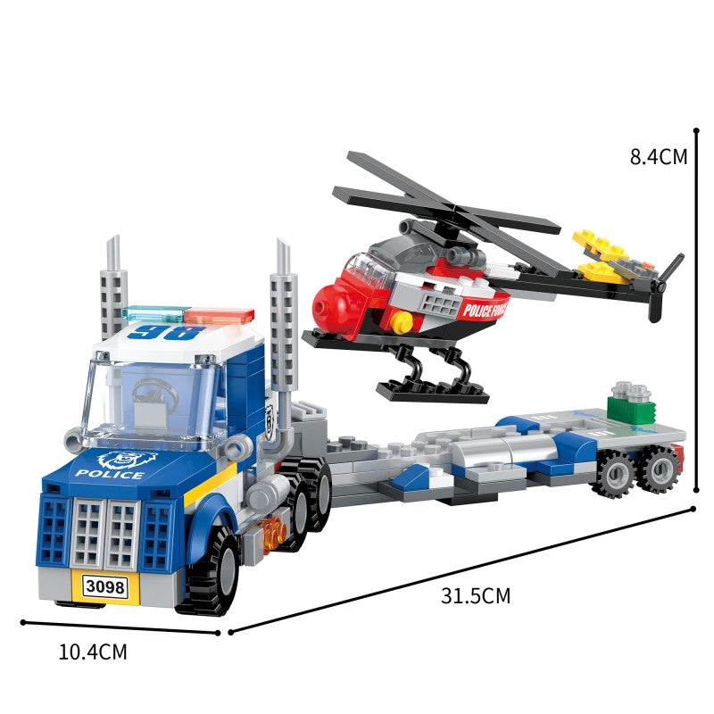 COGO 249PCS Creative And Changeable Police Car Building Block Toys