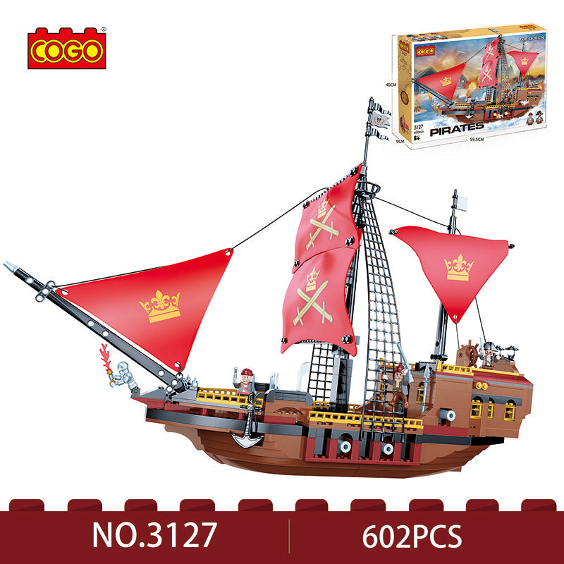 COGO 602PCS Pirate Pirate Ship Daughter Building Block Toy