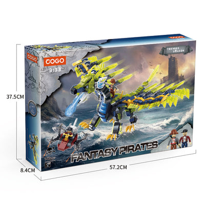 COGO 952PCS Fantasy Pirates Series Dragon Building Blocks Toys