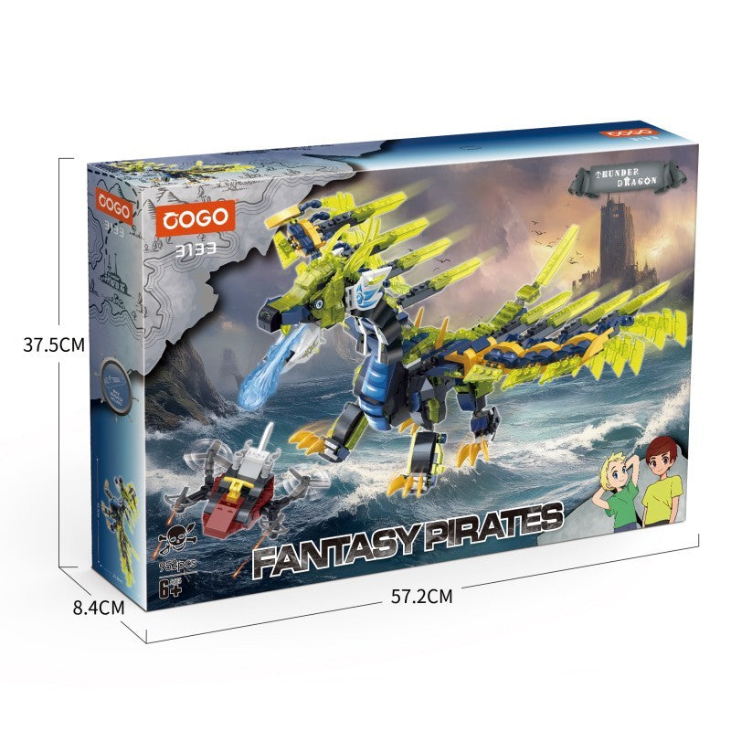 COGO 952PCS Fantasy Pirates Series Dragon Building Blocks Toys