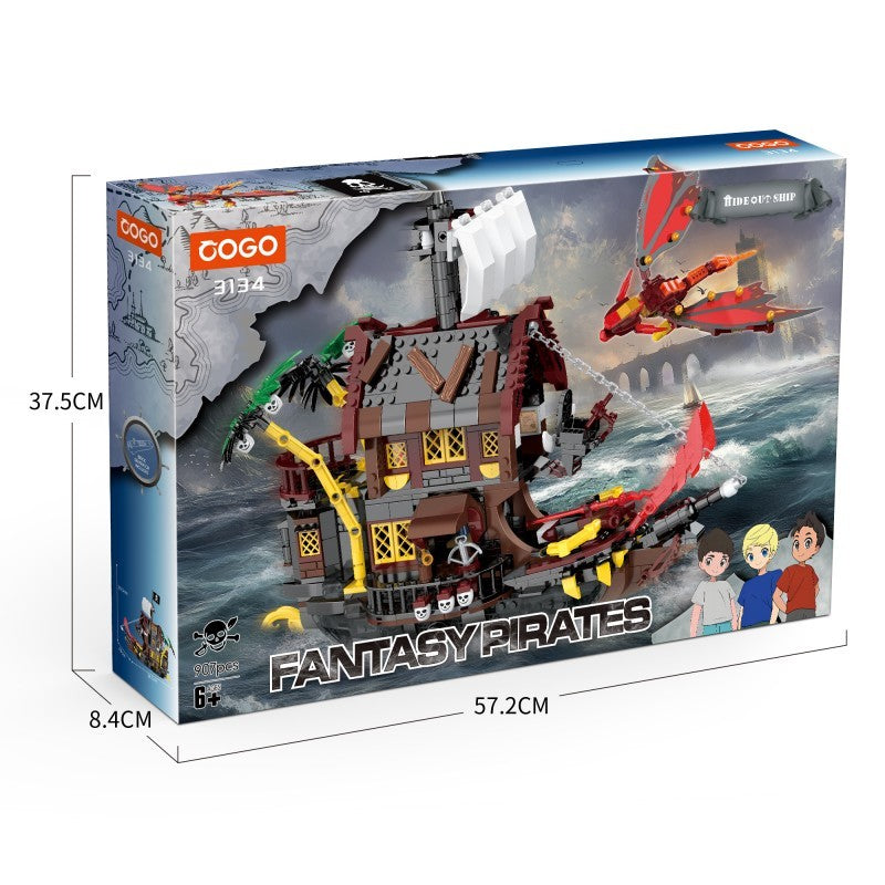 COGO 907PCS Fantasy Pirates Series Ship Building Blocks Toys