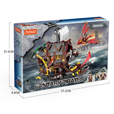 COGO 827PCS Fantasy Pirates Series Ship Building Blocks Toys
