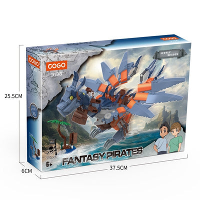 COGO 510PCS Fantasy Pirates Series Dragon Building Blocks Toys