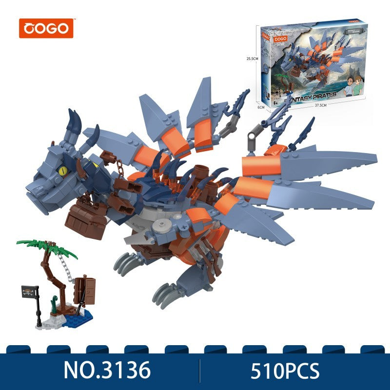 COGO 510PCS Fantasy Pirates Series Dragon Building Blocks Toys