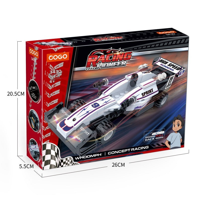 COGO 157PCS Racing Pull Back Car Building Block Toy