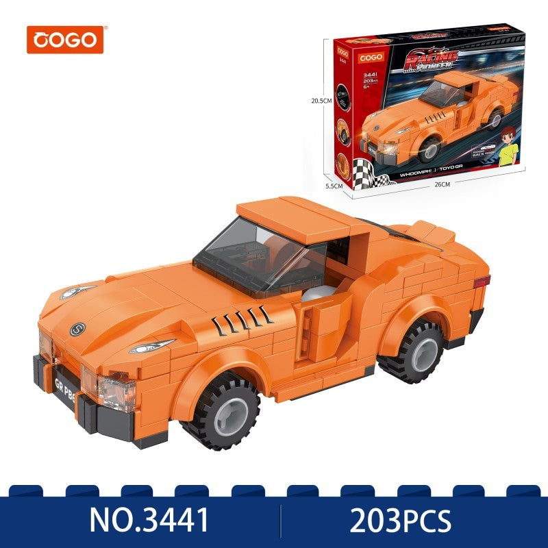 COGO 203PCS Racing Pull Back Car Building Block Toy