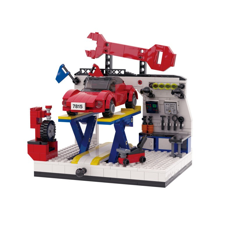 COGO 495PCS Racing Pioneer Series Repair Shop Building Blocks Toys