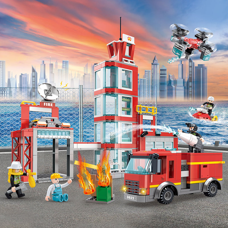 COGO 616PCS Fire Series Fire Bureau Building Block Toys