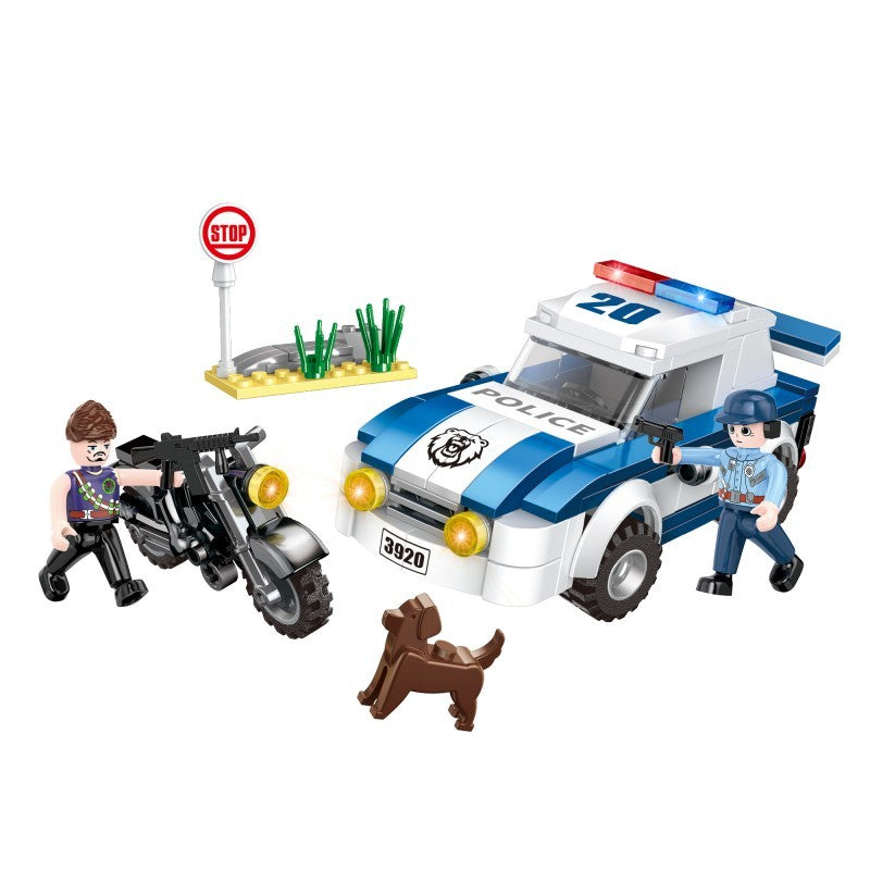 COGO 185PCS Police Series Police Dog Chasing Building Block Toys