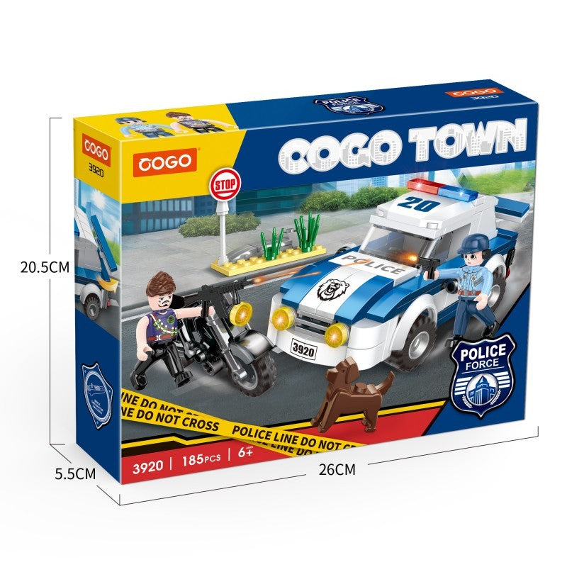 COGO 185PCS Police Series Police Dog Chasing Building Block Toys