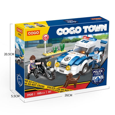 COGO 185PCS Police Series Police Dog Chasing Building Block Toys