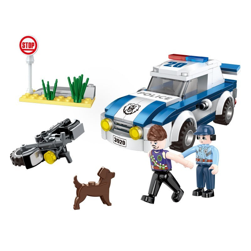 COGO 185PCS Police Series Police Dog Chasing Building Block Toys