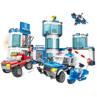 COGO 731PCS Police Series Police Headquarters Building Block Toys