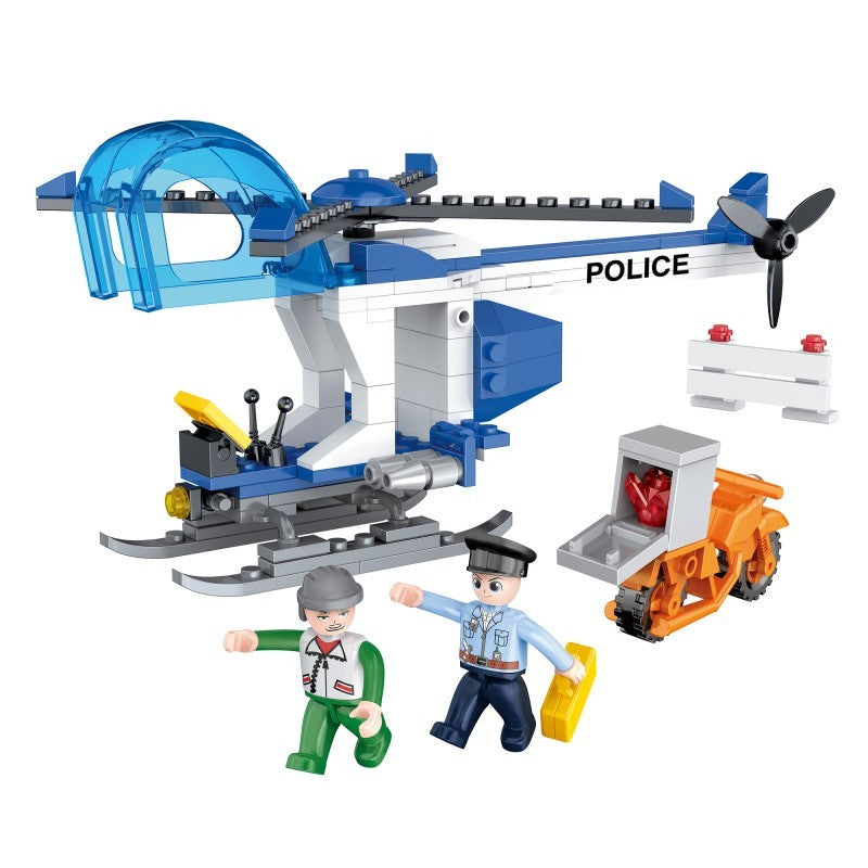 COGO 164PCS City Helicopter, Motorcycle Building Block Toys