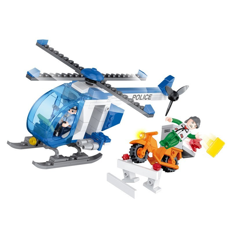 COGO 164PCS City Helicopter, Motorcycle Building Block Toys
