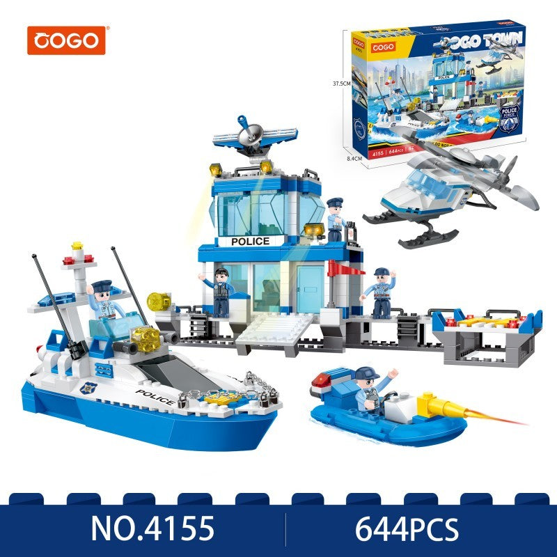 COGO 644PCS City Marine Police Wharf Set Building Block Toy