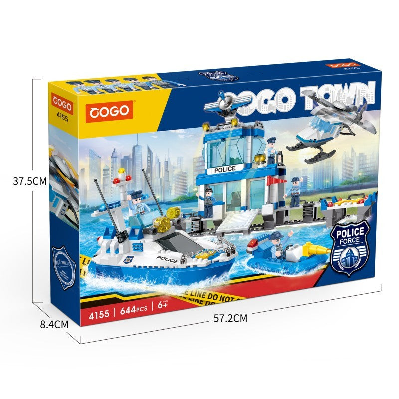 COGO 644PCS City Marine Police Wharf Set Building Block Toy