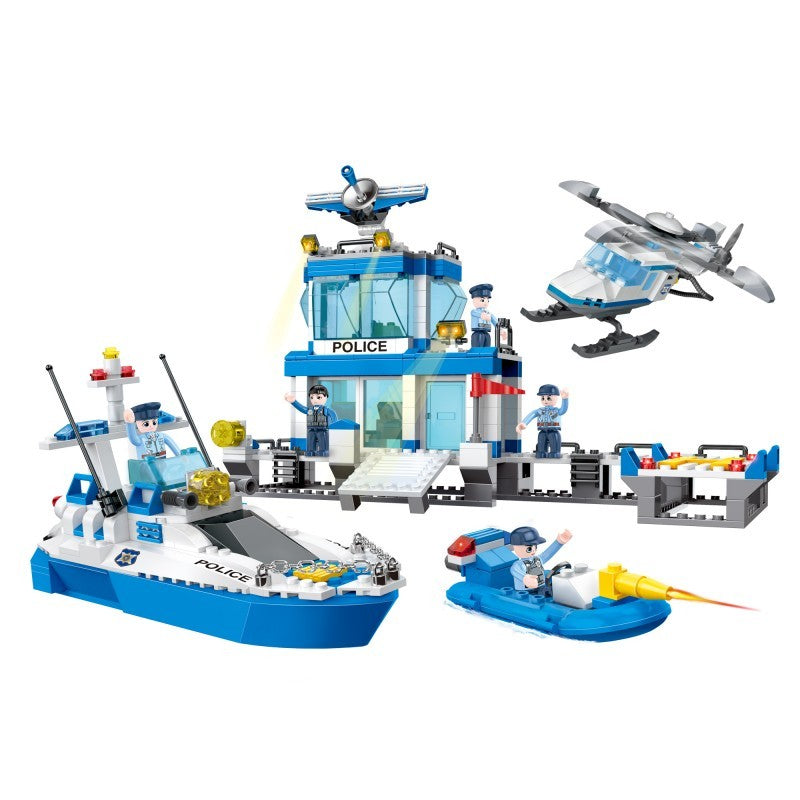 COGO 644PCS City Marine Police Wharf Set Building Block Toy