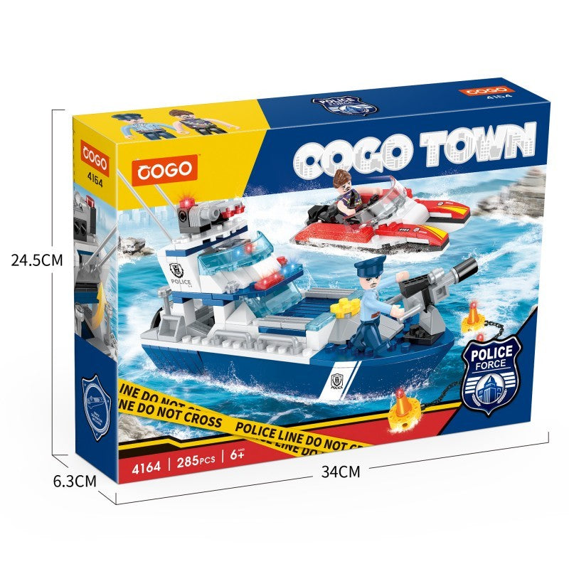 COGO 285PCS Police Police Patrol Ship Building Block Toy