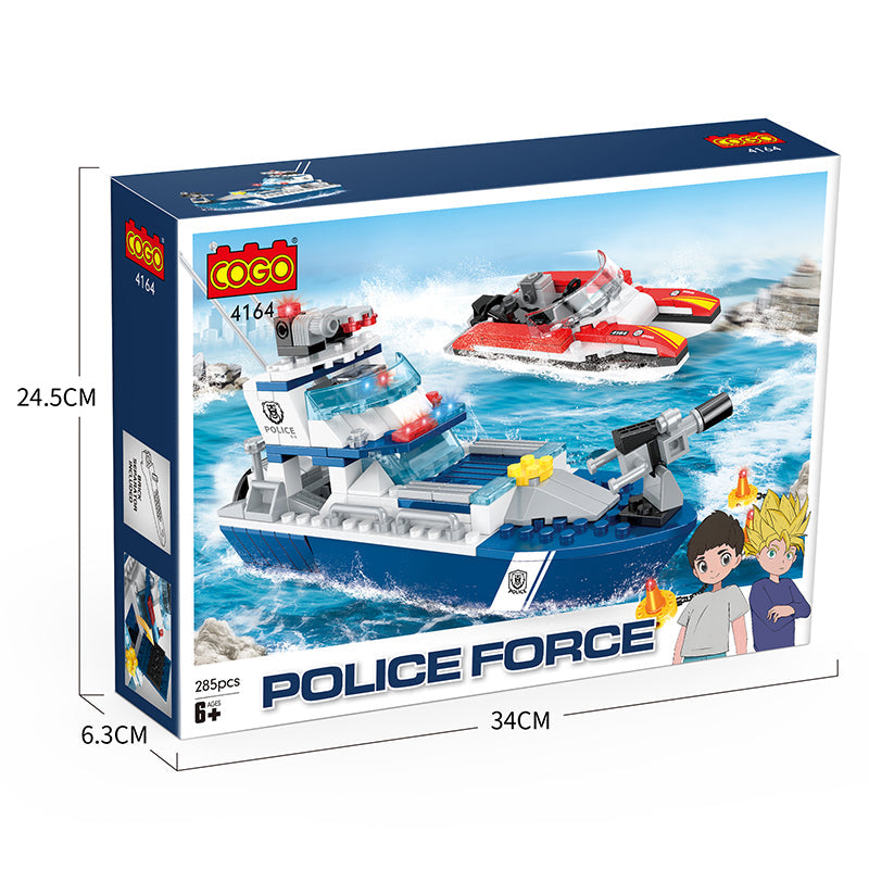 COGO 285PCS Police Police Patrol Ship Building Block Toy