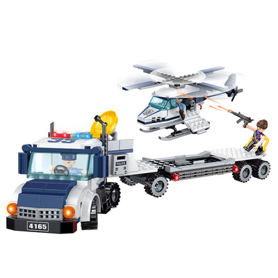 COGO 329PCS Police Police Helicopter Transporter Building Block Toy
