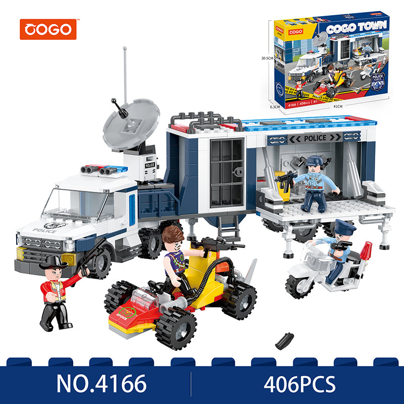 COGO 406PCS Police Mobile Command System Building Block Toys