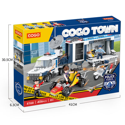 COGO 406PCS Police Mobile Command System Building Block Toys