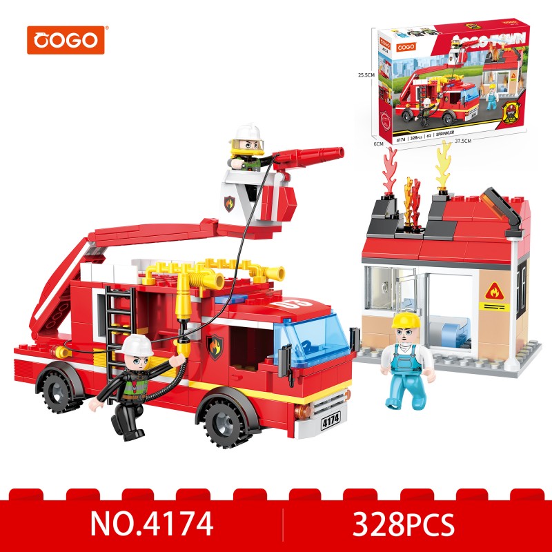COGO 328PCS Firefighting Sprinkler Truck Building Block Toys