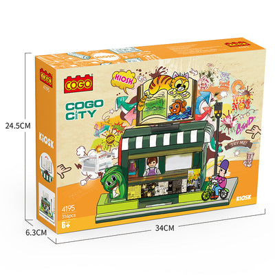 COGO 316PCS City Street View Book Stand Building Block Toy