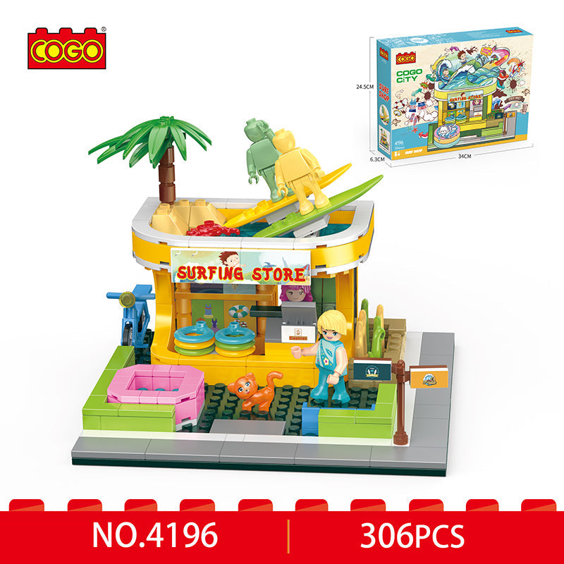 COGO 306PCS City Street Scene Water Products Store Building Block Toy