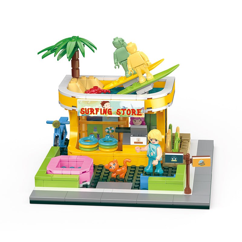 COGO 306PCS City Street Scene Water Products Store Building Block Toy