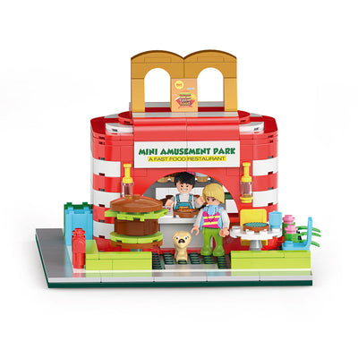 COGO 307PCS City Street Scene Fast Food Restaurant Building Block Toy