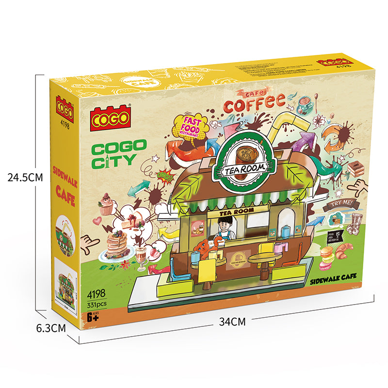 COGO 331PCS City Street View Outdoor Teahouse Building Block Toys