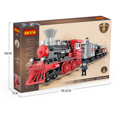 COGO 623PCS Retro Steam Train Building Block Toys