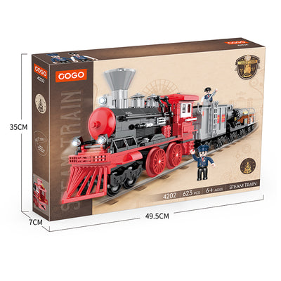 COGO 623PCS Retro Steam Train Building Block Toys